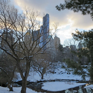 Winter Sunset Over Central Park Pond